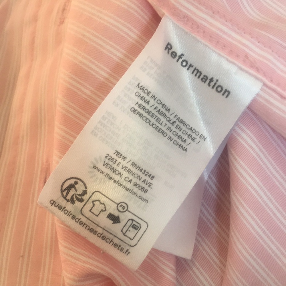 Reformation Pink Button-Down Shirt - Picture 6 of 7
